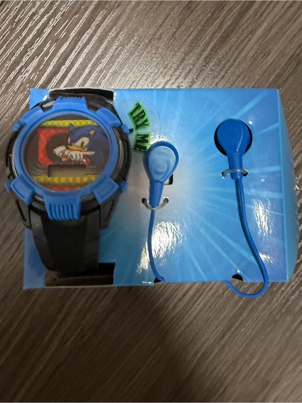 Sonic Kids Blue Digital Watch with Earbuds